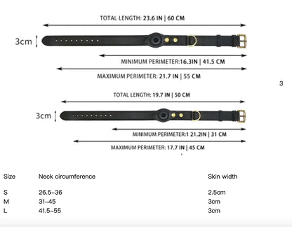 Leather Dog Collar with Location Tracker