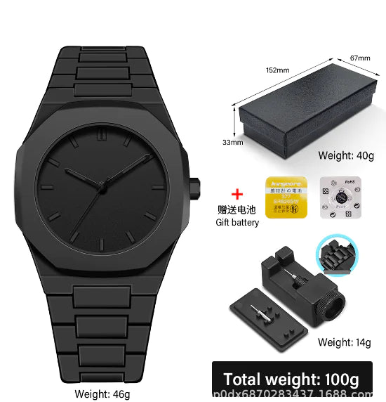 Phantom Black 41mm Quartz Watch by Jean Poedagar (One Set)